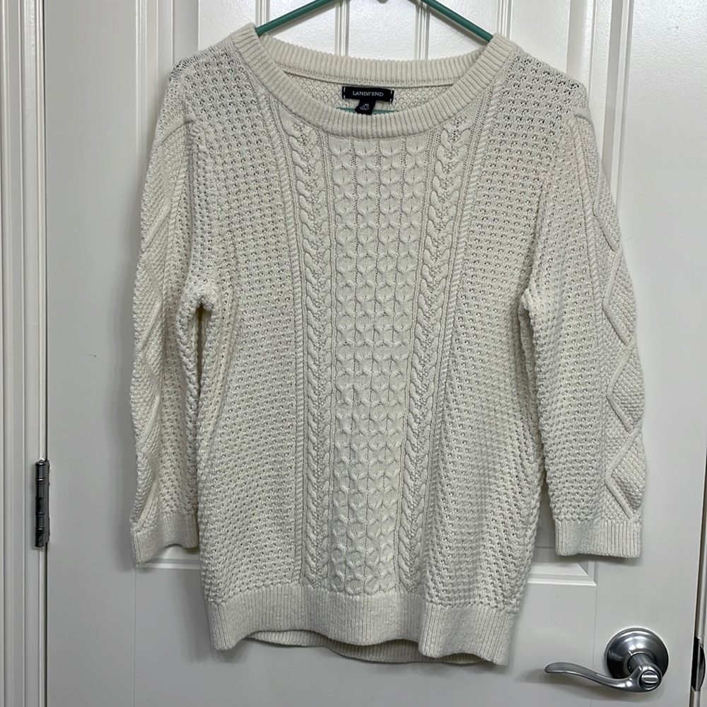 Lands' End Women's medium Cable Knit Sweater